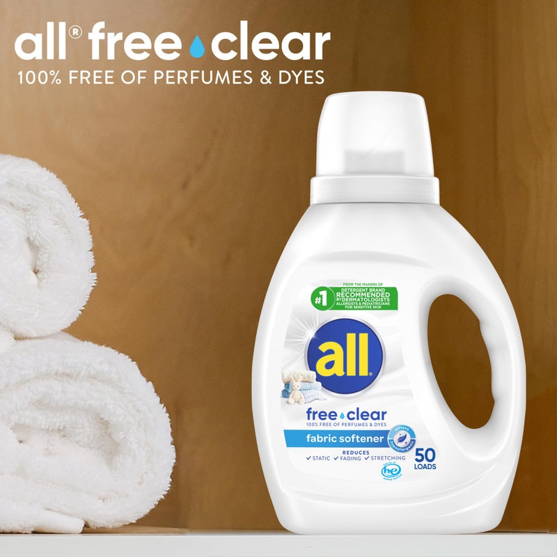 all Liquid Fabric Softener, Free Clear, 34 fluid Ounces - Image 4
